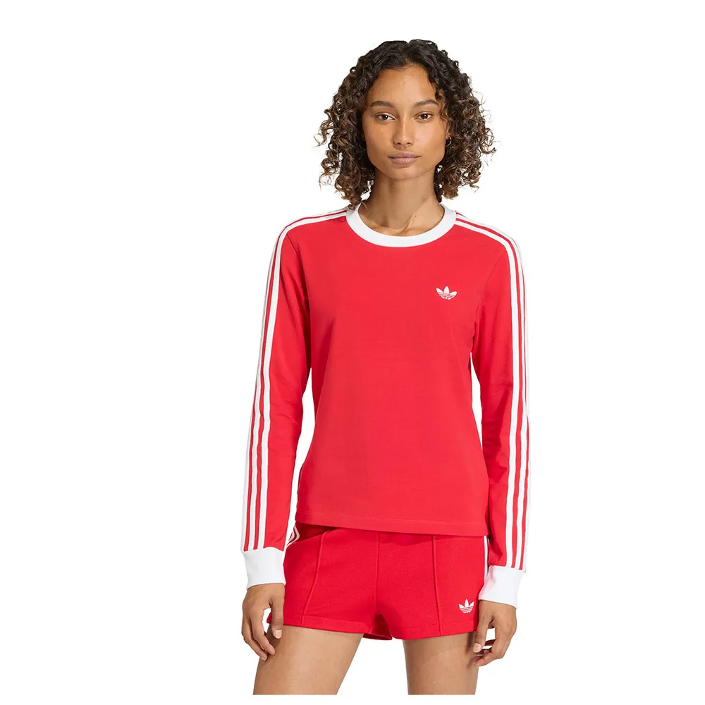 

Футболка с длинным рукавом adidas Originals 3 Stripes Slim, красный