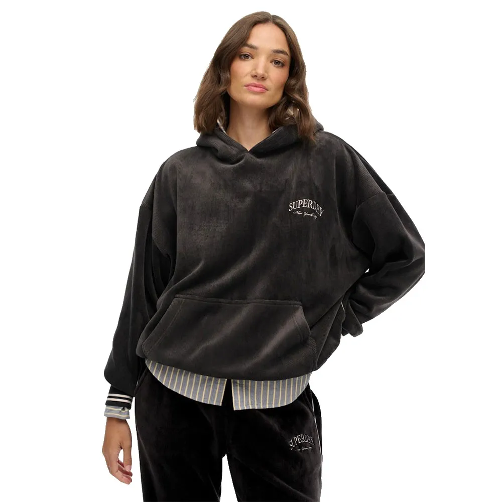 

Худи Superdry Country Club Velour Relax, черный