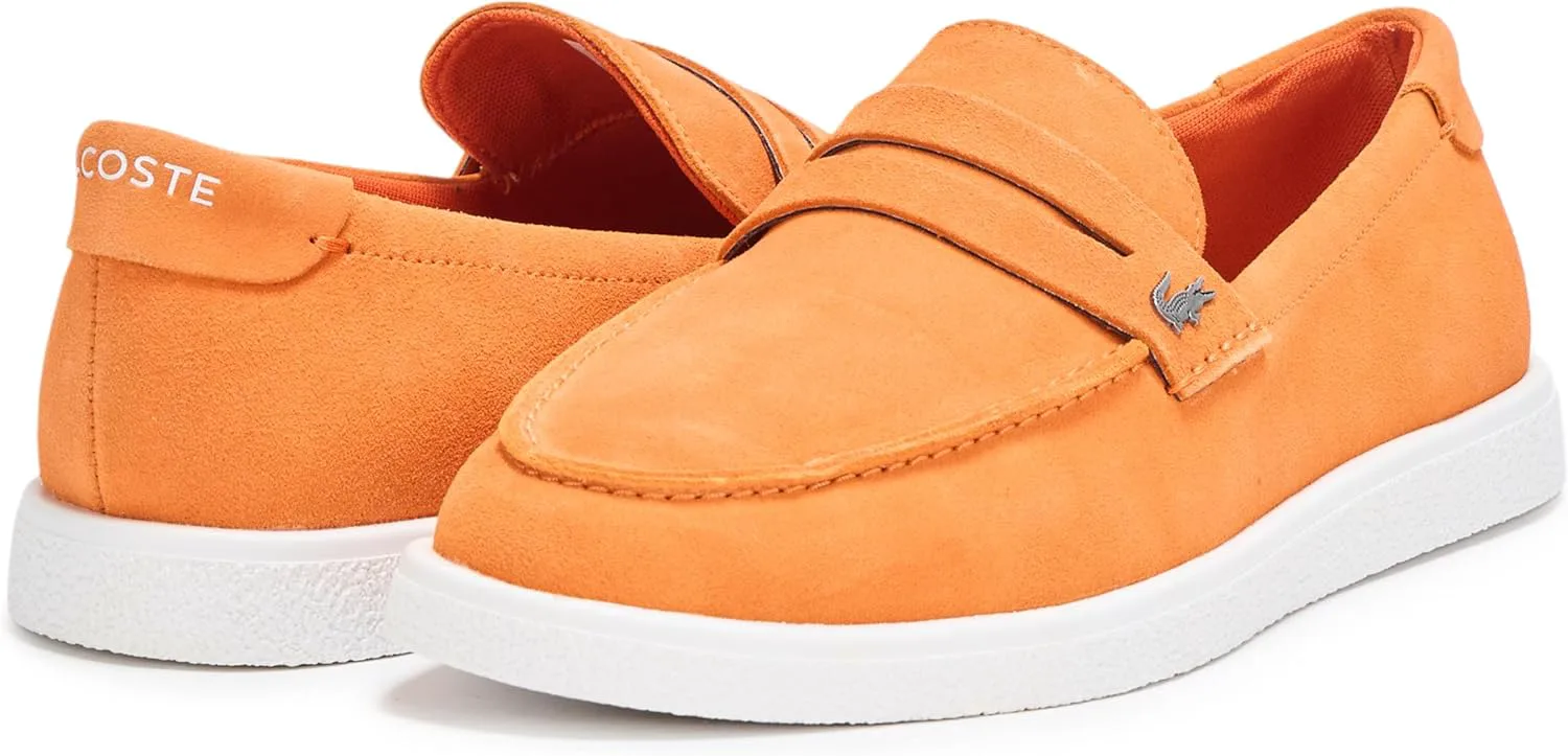Мужские слипоны Lacoste Cochet из замши, оранжевый/белый — фото 3