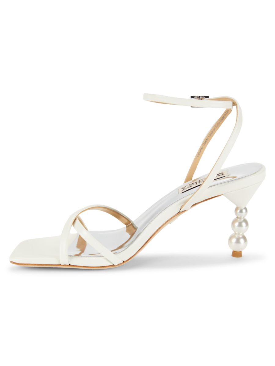 Босоножки Callie Pearl Heel с открытым носком Badgley Mischka, белый — фото 4