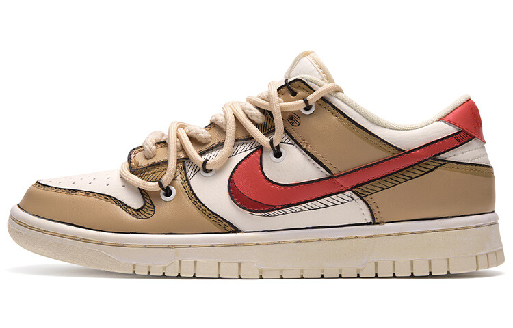

Кроссовки Nike Dunk Skateboard Shoes Men Low-Top Beige/Red