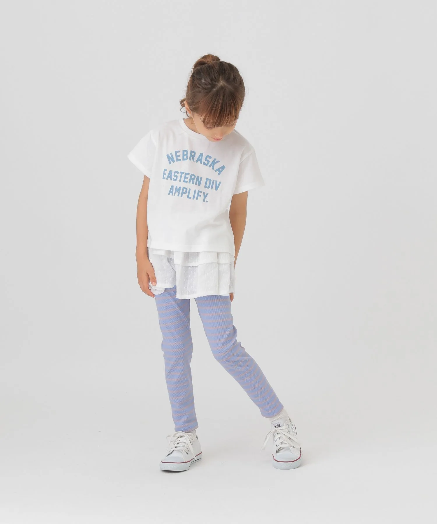Детский набор: бисче из 100% хлопка и футболка с принтом GLOBAL WORK офф-белый — фото 3