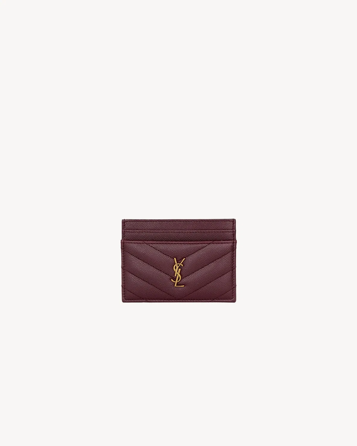 Картхолдер CASSANDRE из кожи grain de poudre SAINT LAURENT, бордовый