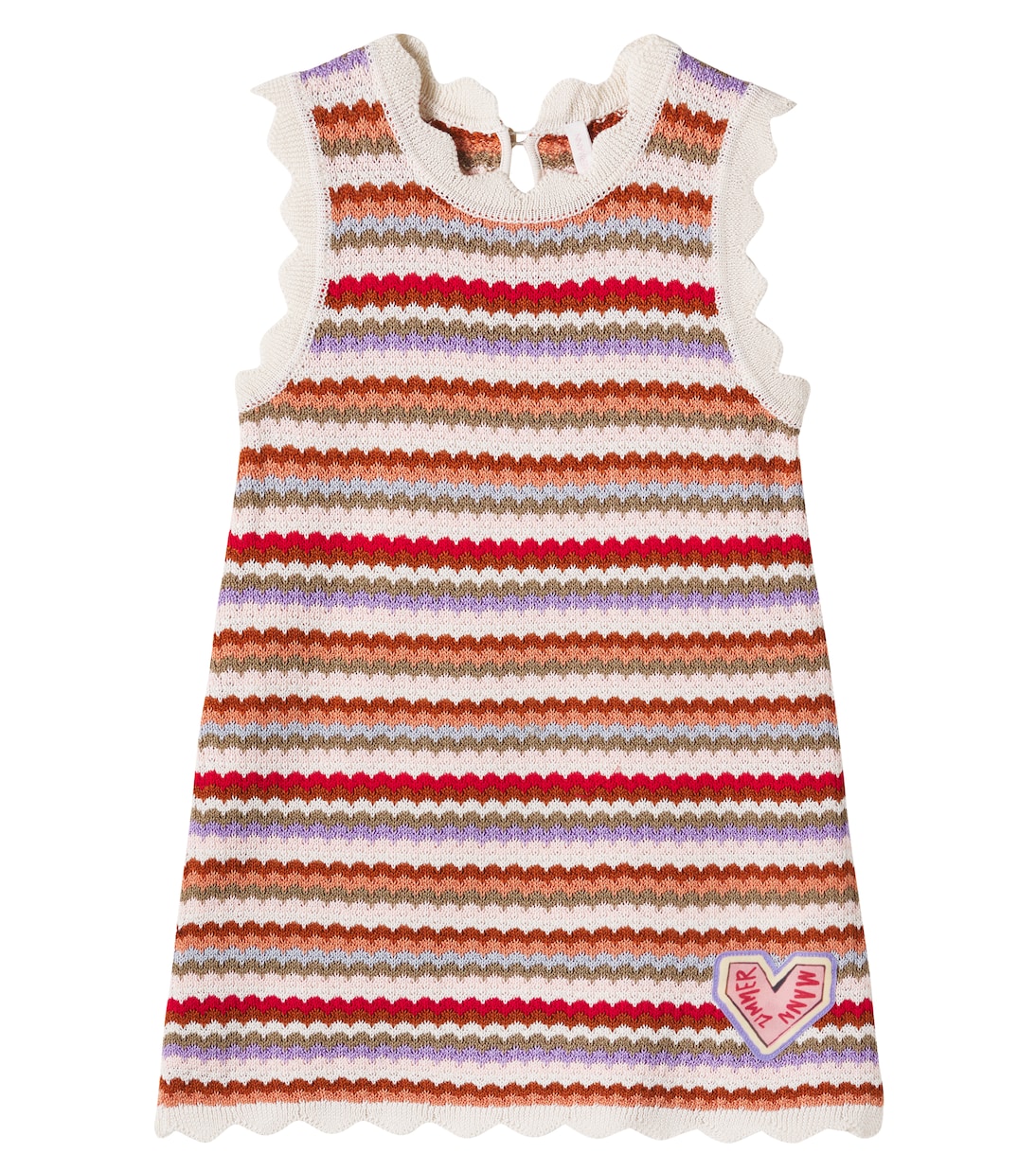 

Счастливое полосатое вязаное хлопковое платье Zimmermann Kids, разноцветный
