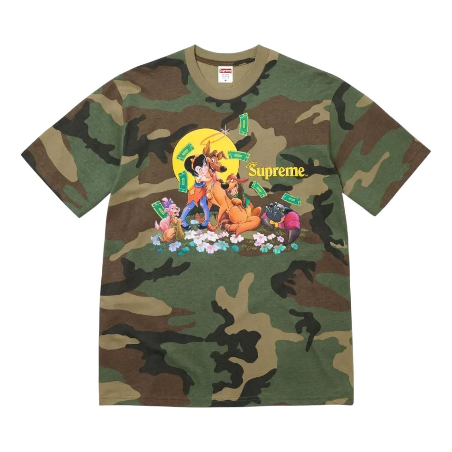 Футболка Supreme All Dogs Go To Heaven 'Woodland Camo'