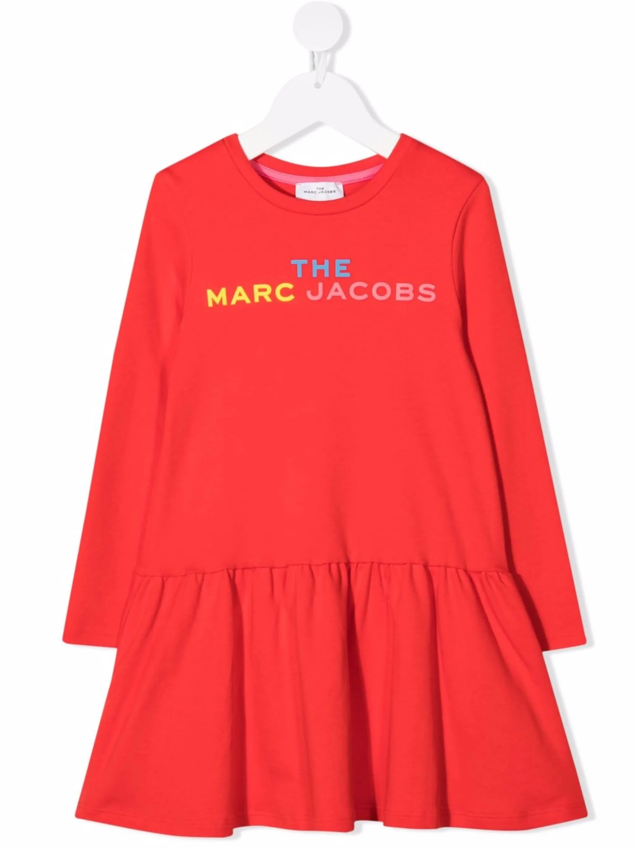 

Расклешенное платье с логотипом Marc Jacobs Kids, красный