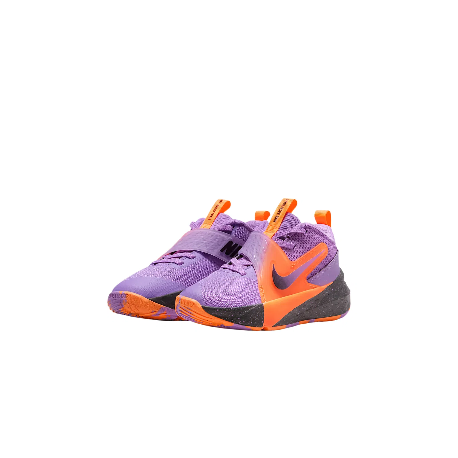 Кроссовки для бега Team Hustle D 12 Mesh Low top Kids' Nike, Bright Violet/Dutch Orange/Cool Gray/Black — фото 3