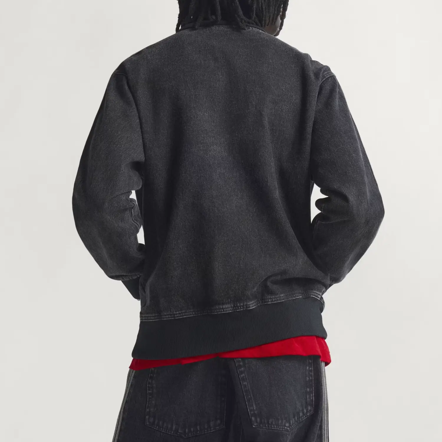 Adicolor FW25 Denim Firebird Track Top куртка-бомбер мужская Adidas Originals, pure черный — фото 4
