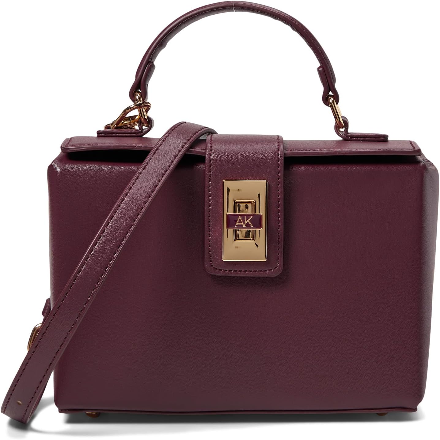 

Сумка Anne Klein Convertible Box Bag with Enamel Turnlock, цвет Cranberry/Cranberry