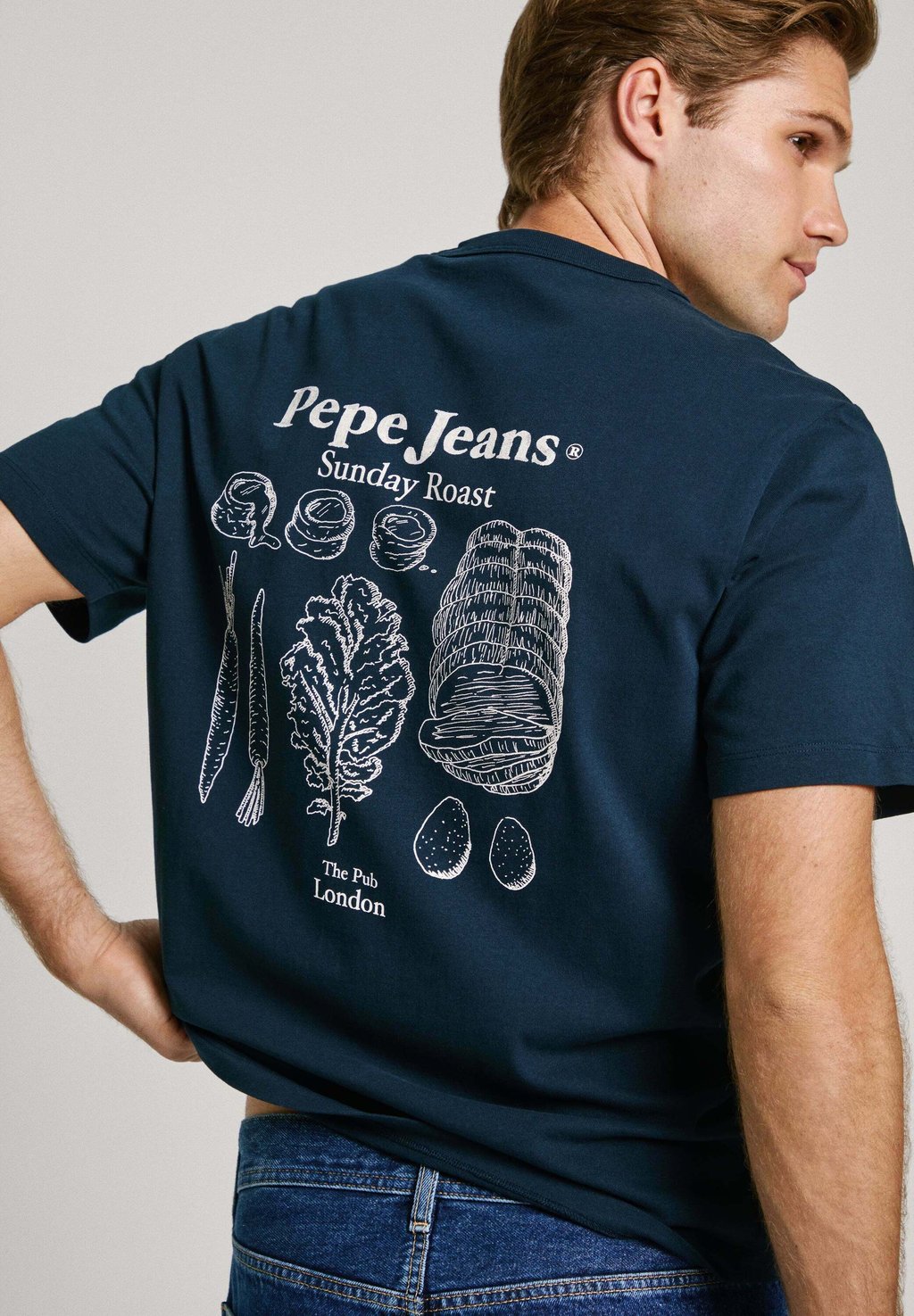 

Футболка с принтом ARRYN Pepe Jeans, темно-синий