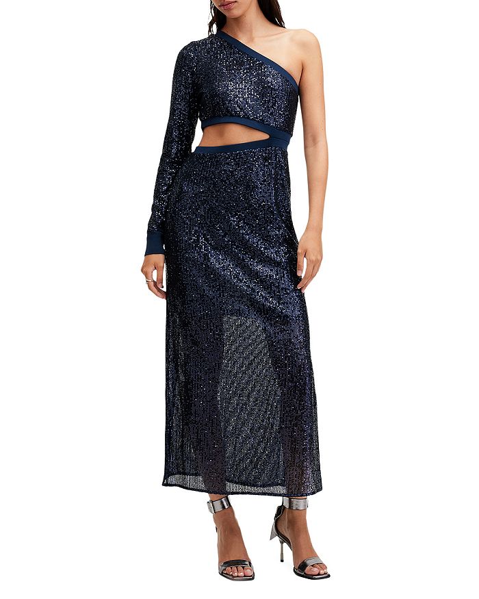 

Платье с вырезом «Daisy Topaz» ALLSAINTS, синий