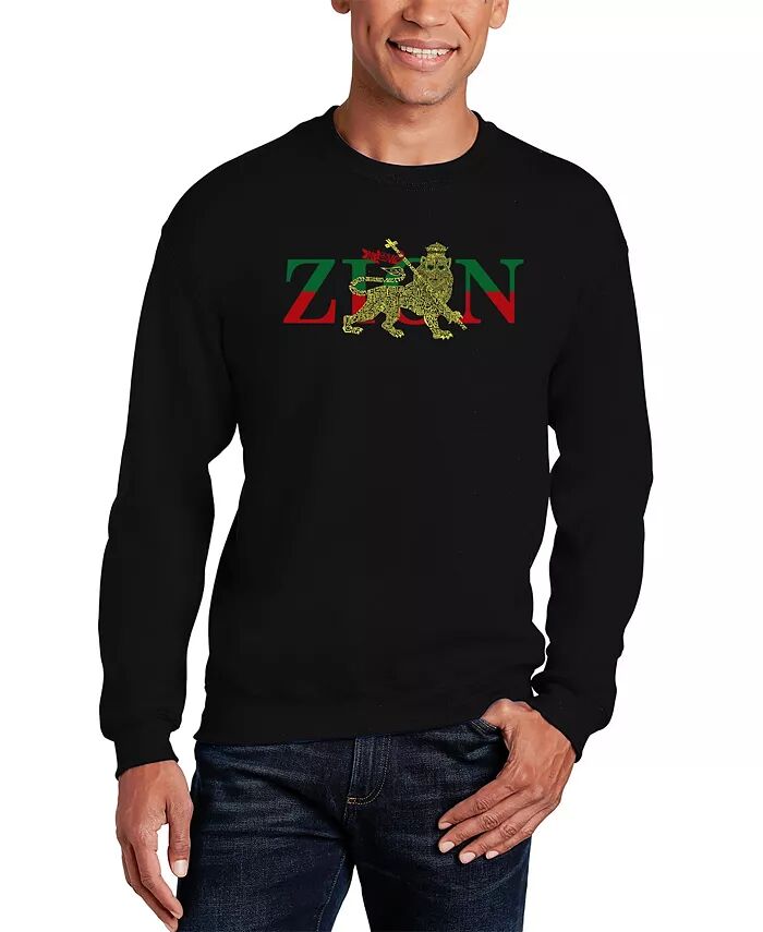 

Мужская толстовка Zion - One Love Word Art с круглым вырезом LA Pop Art, черный