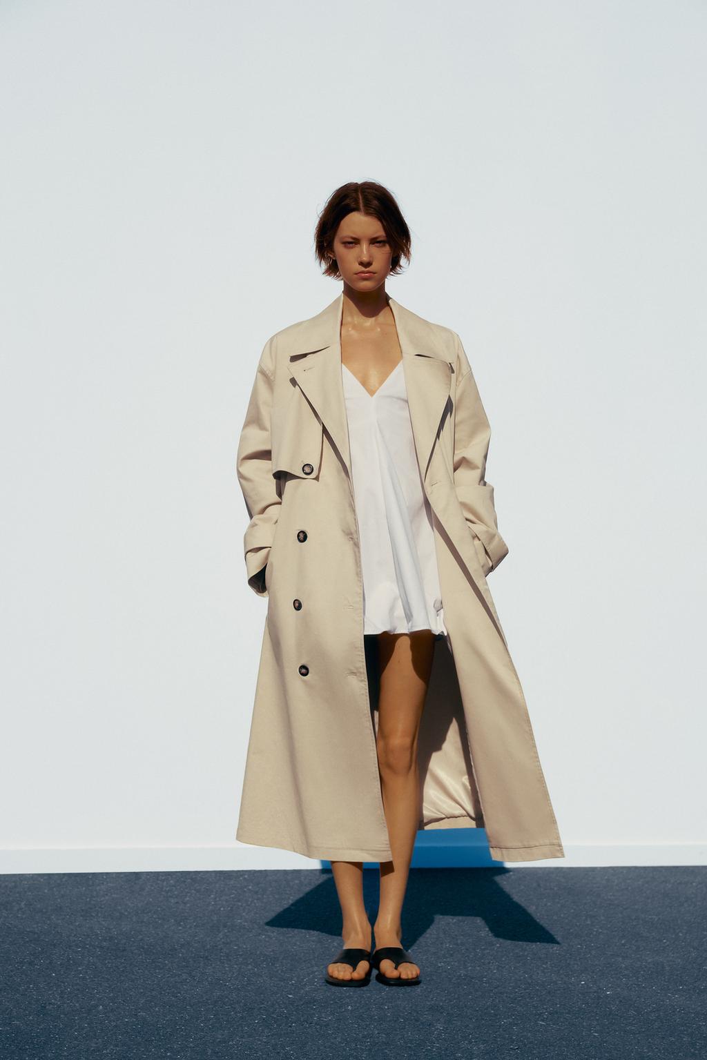 

Короткое платье с регулируемым подолом ZARA, белый