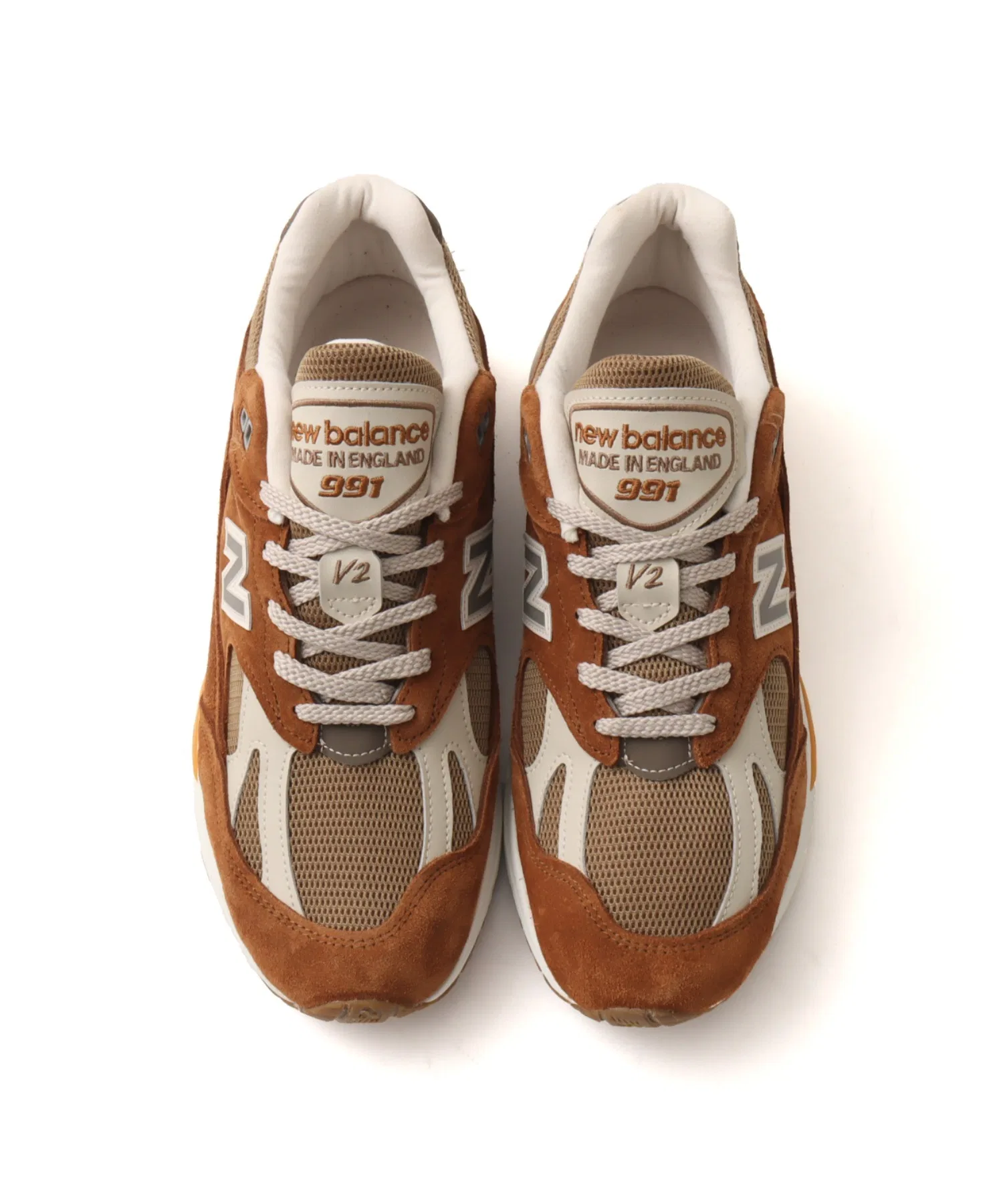 Унисекс кроссовки из замши New Balance U991GB2 коричневые — фото 2