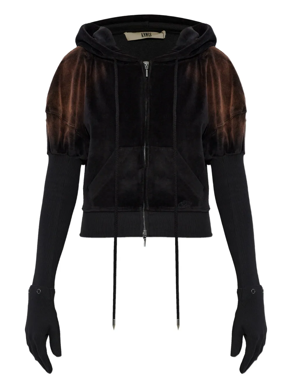 

Вельветовое худи на молнии Paris Knwls, коричневый