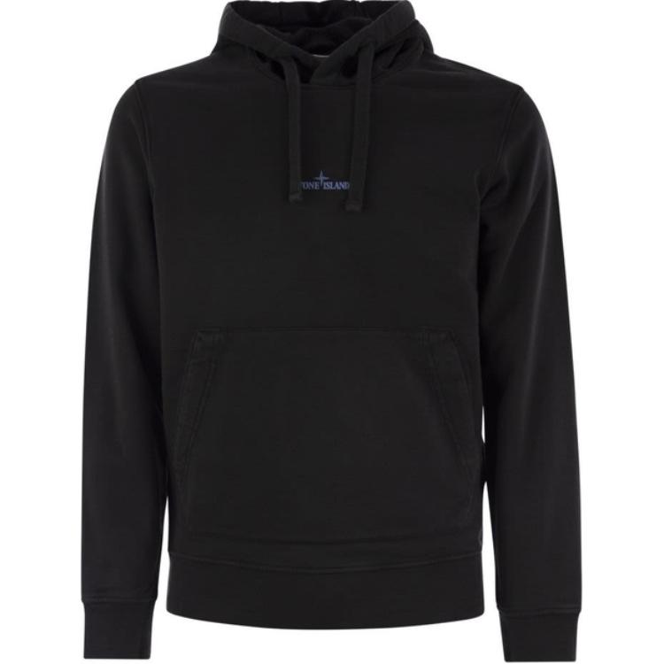 

Толстовка с капюшоном и логотипом на завязках STONE ISLAND, черный