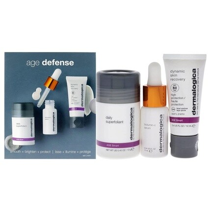 

Набор скинов Age Defense. Daily Superfoliant 14G, сыворотка Biolumin-C 10 мл и Dynamic Skin Recovery Spf50 12 мл, Dermalogica