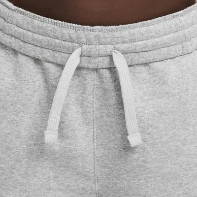 Брюки Nike Sportswear Club Fleece Girls' Wide-Leg Pants, цвет Dark Grey Heather/Base Grey/White — фото 3