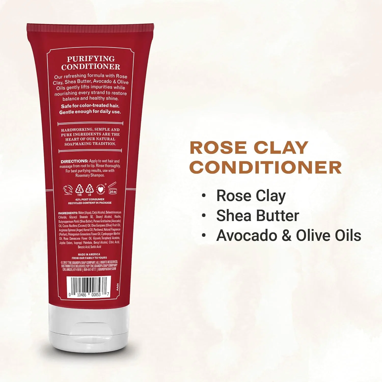 Глубокий кондиционер для волос Grandpa's Rose Clay Purify, 235 мл The Grandpa Soap Company — фото 2