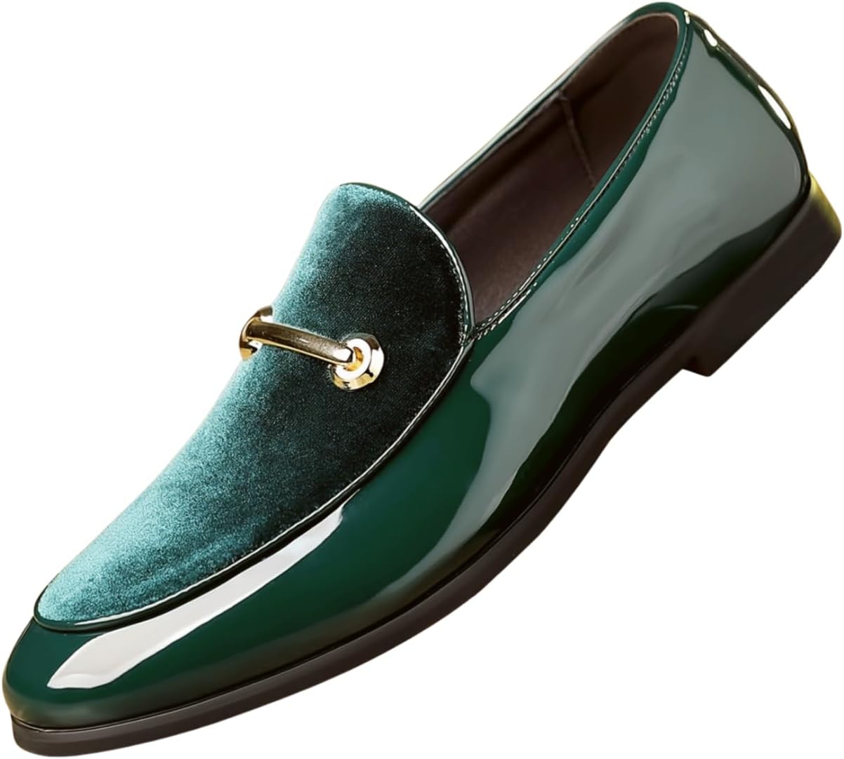 

Мужские лоферы Santimon Fashion из бархата и лакированной кожи, слипоны, повседневные мокасины, зеленый