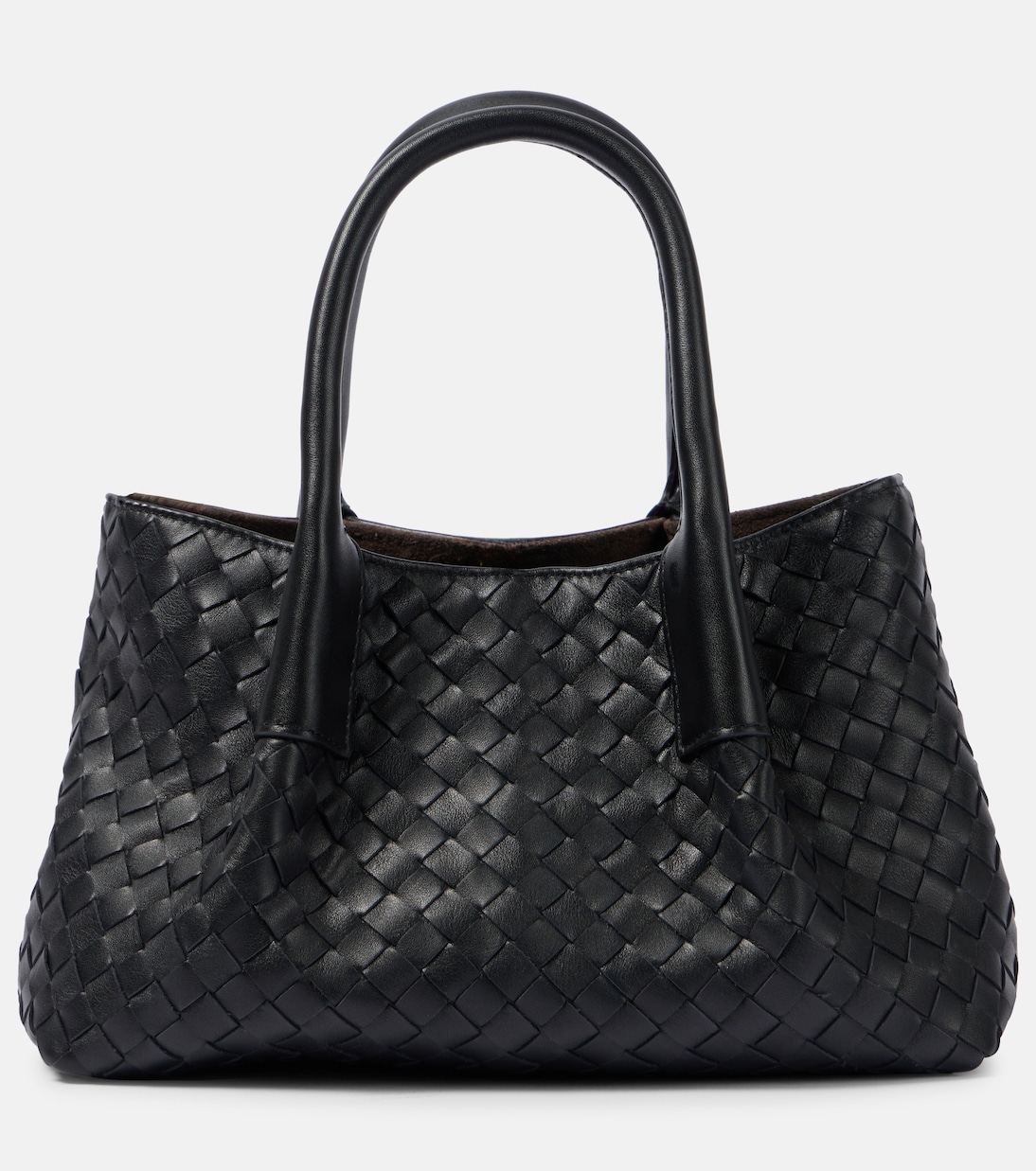 

Пинакотека Маленькая кожаная сумка-тоут Bottega Veneta, Fondant/Travert-Mb