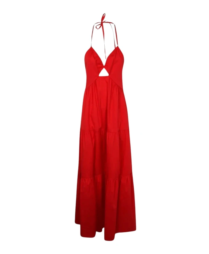 

Элегантное длинное платье на бретелях Twinset, красный
