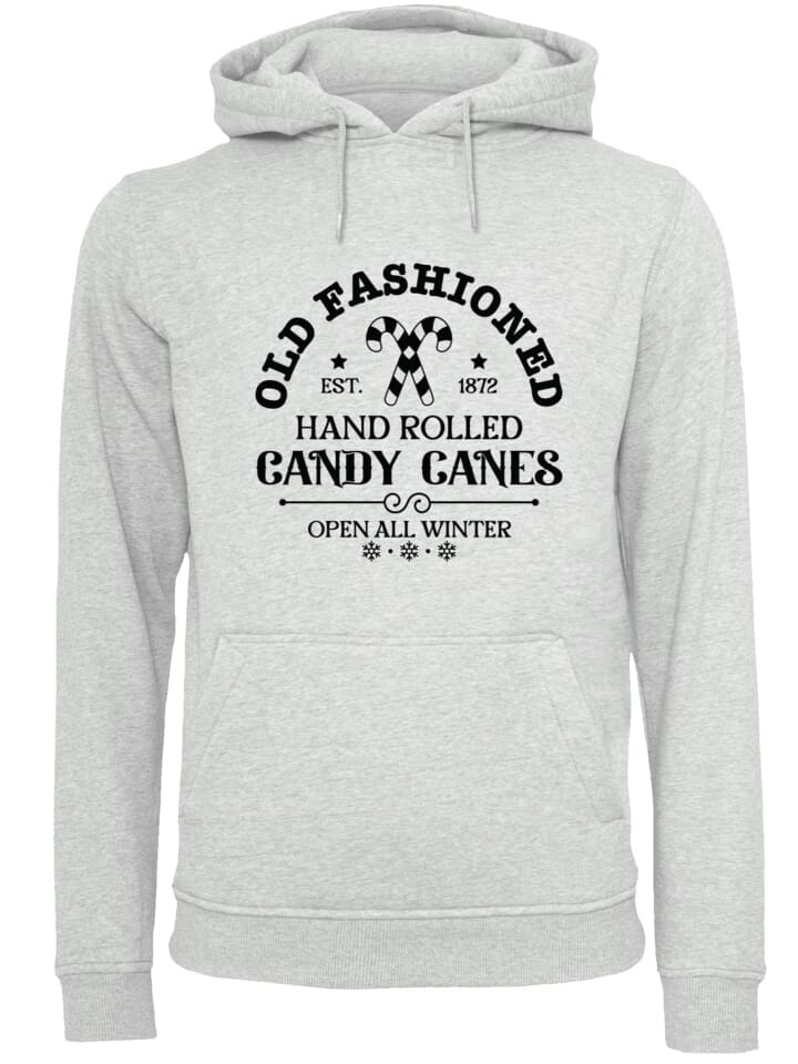 

Пуловер F4NT4STIC Hoodie Cany Canes Retro Christmas Sign, пятнистый серый