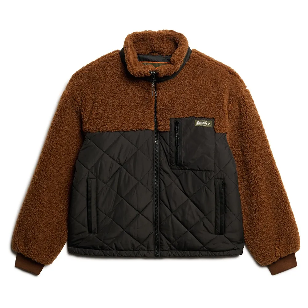 

Куртка Superdry Workwear Fleece Hybrid, коричневый