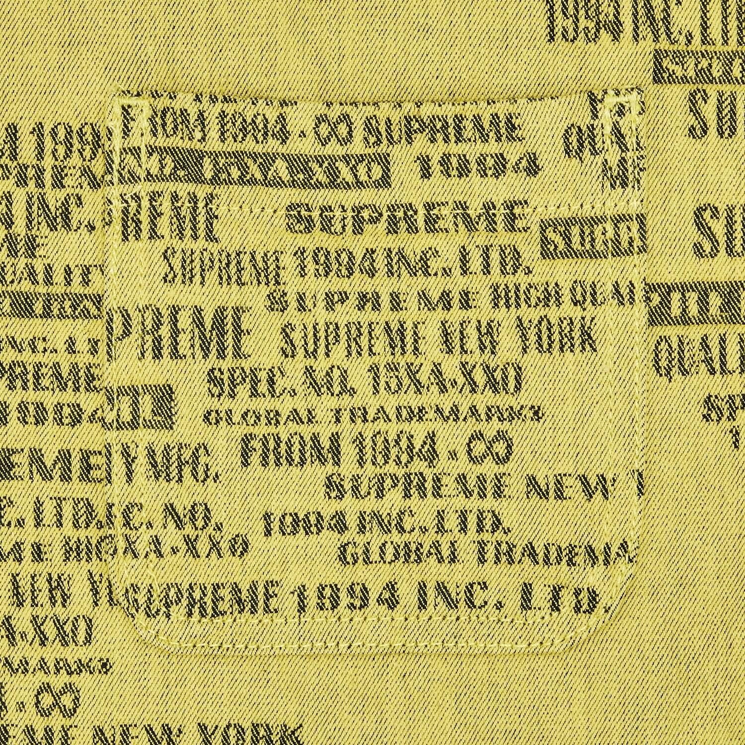 Жаккардовая джинсовая рубашка Supreme торговой марки Washed Yellow — фото 3