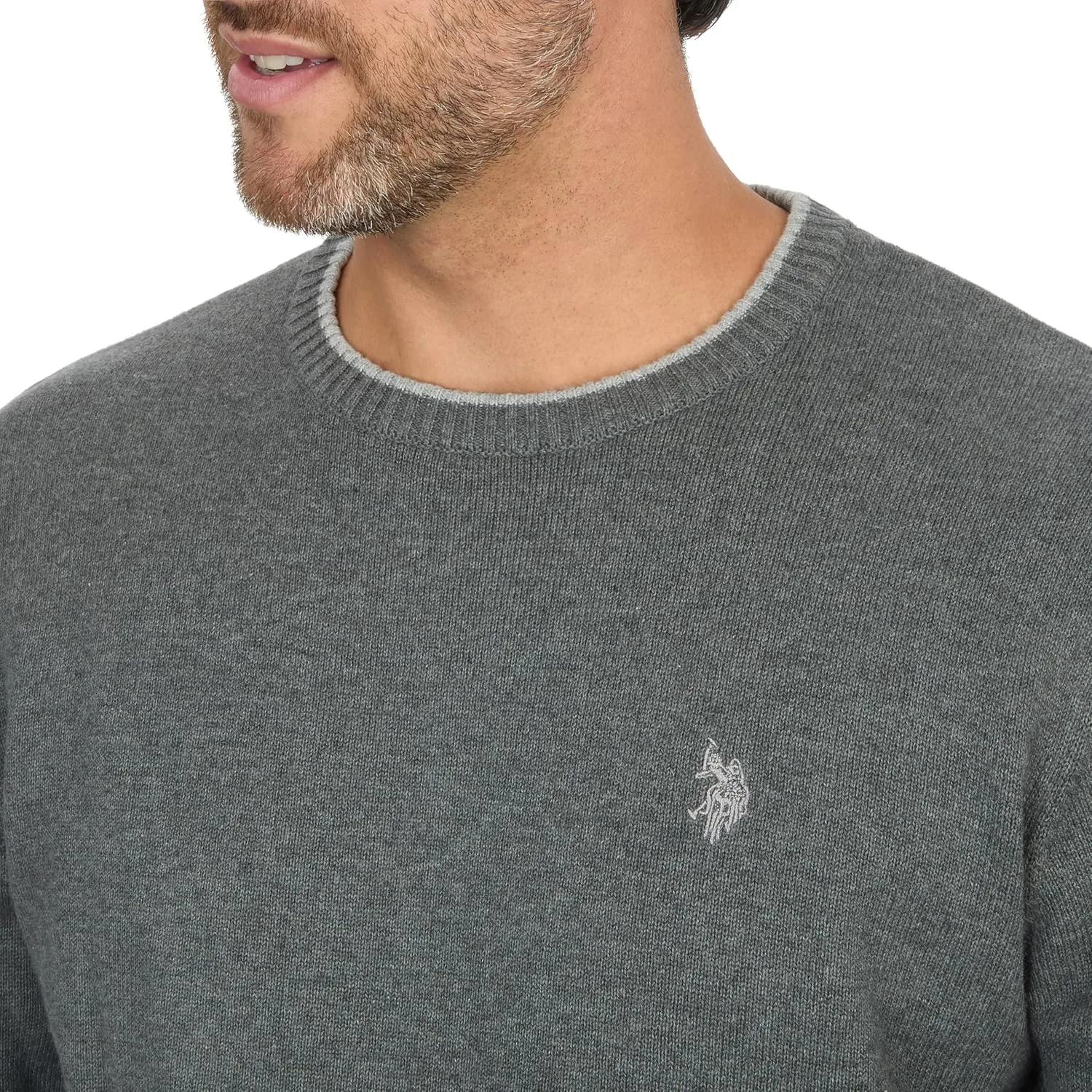 Свитер-пуловер U.S. Polo с круглым вырезом U.S. Polo Assn., Iron Heather — фото 3