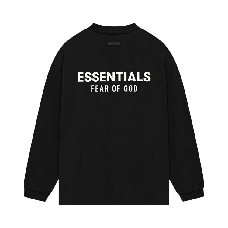 Рубашка Fear of God Essentials Jersey Long-Sleeve Shirt 'Black', черный — фото 2