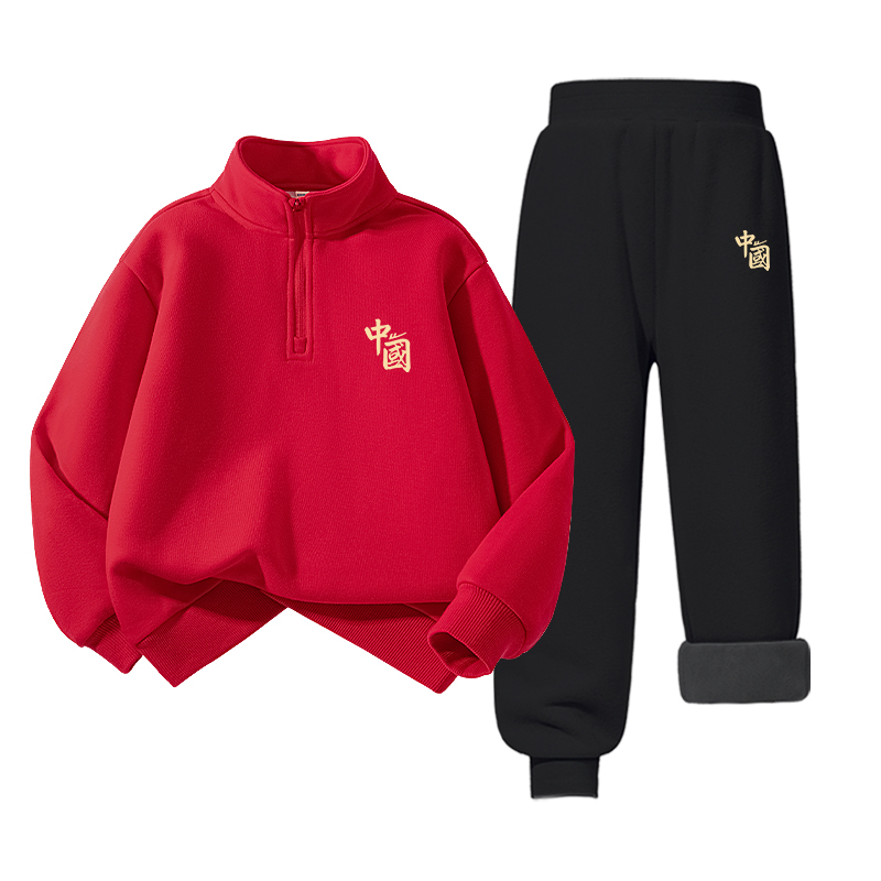 

Детская повседневная спортивная одежда WARRIOR, [fleece-linedкрасныйh round china k-черный/h round china k