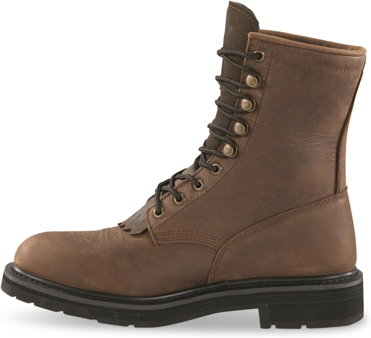 Мужские сапоги Guide Gear Western 2.0 на шнуровке, водонепроницаемые; кожаные сапоги для ковбоев и родео, коричневый — фото 4