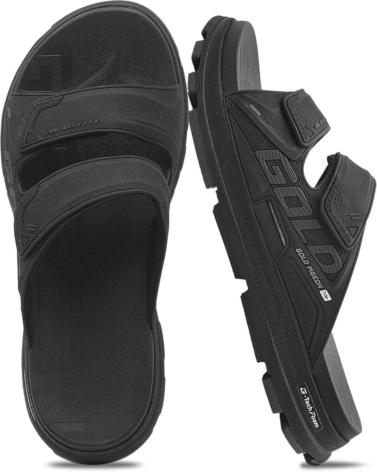 

Сандалии Gold Pigeon EVA с амортизирующей подошвой против усталости, унисекс, с регулируемыми ремешками Gold Pigeon Shoes, черный