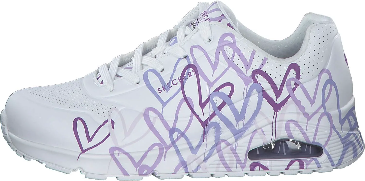 Женские кроссовки Skechers Uno Loving Love, белый/фиолетовый — фото 3