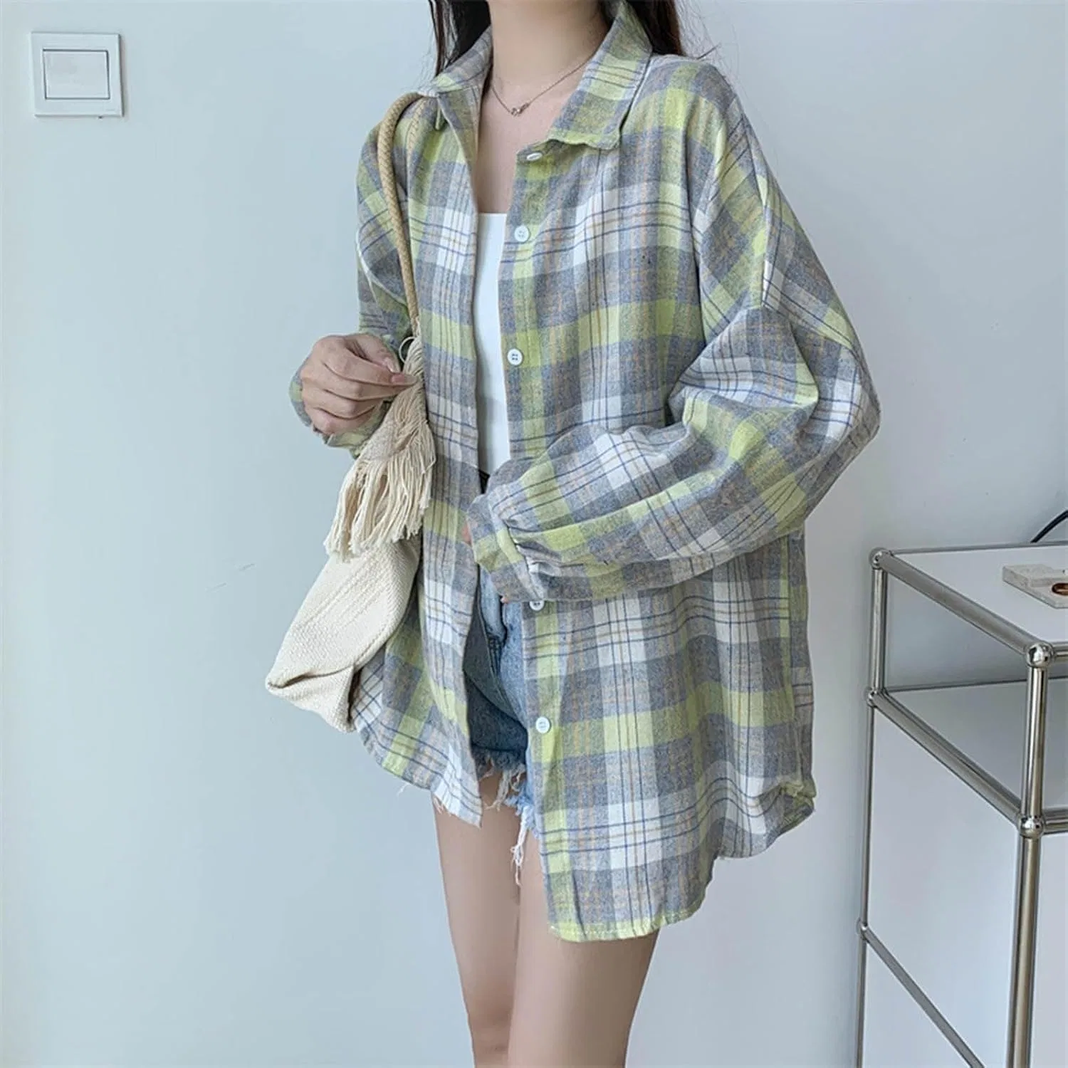 Футболка с длинным рукавом, легкая, Check Shirt, зеленый — фото 2