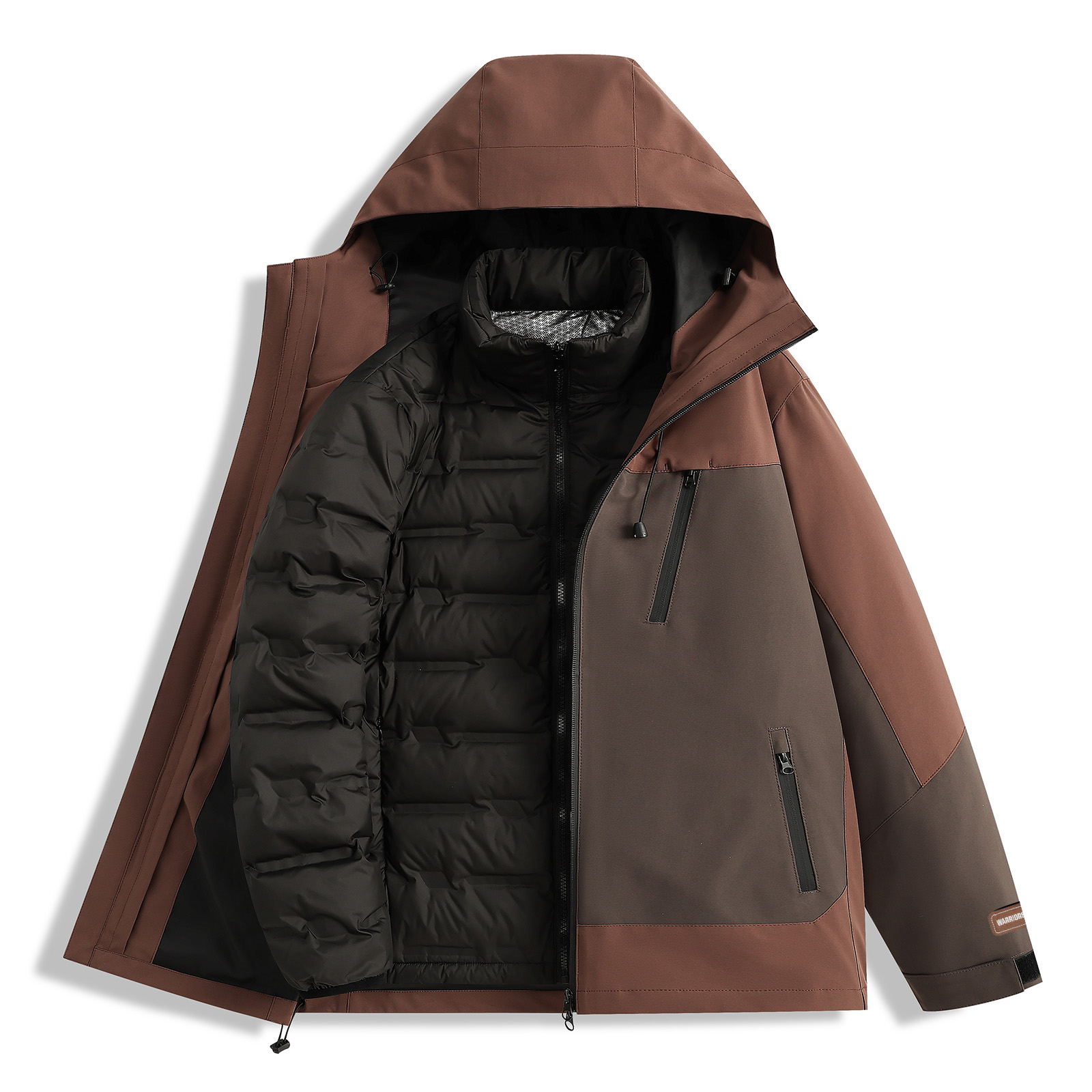 

Пуховик Unisex с капюшоном и флисовой подкладкой WARRIOR, cocoa коричневый[free diy badge]