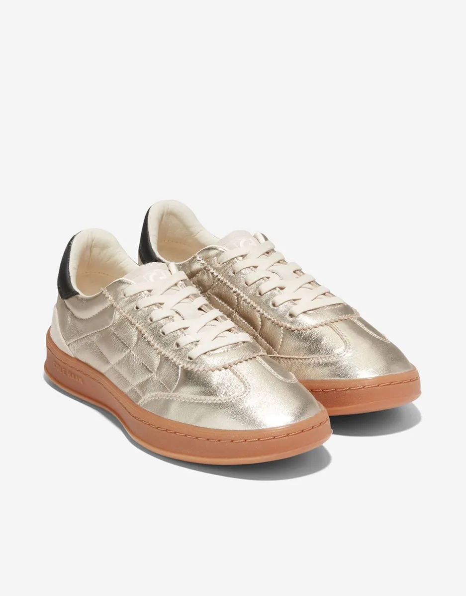 Женские кожаные футбольные кеды Cole Haan, золотой — фото 4