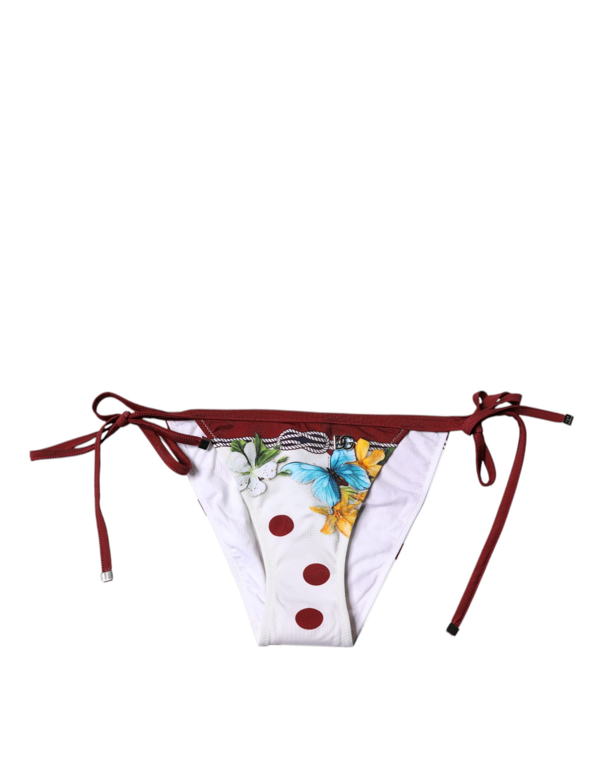 

Белый купальник с цветочным принтом, плавки бикини Dolce & Gabbana