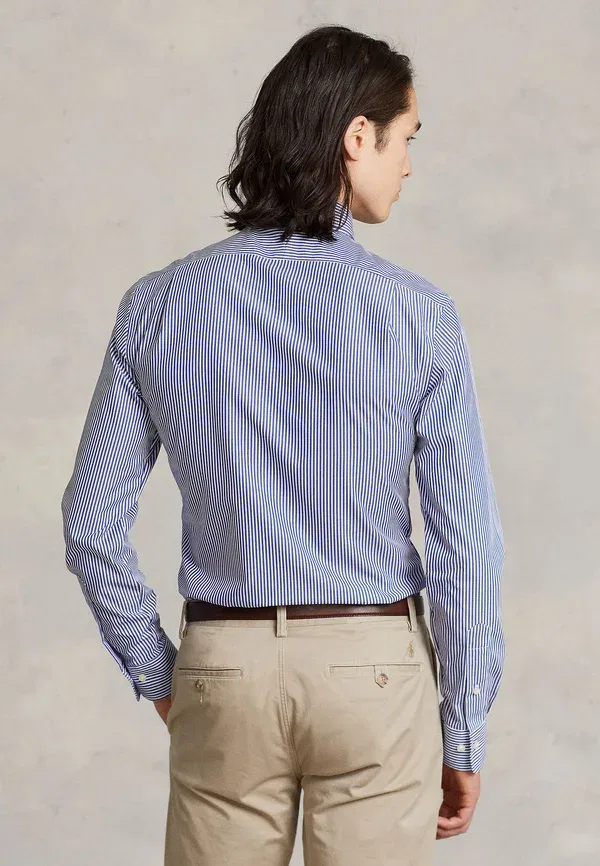 Спортивная рубашка из поплина Slim Fit Polo Ralph Lauren, королевский синий/белый — фото 3