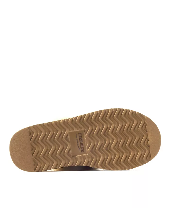 Fireside by Women's Melton - Домашние тапочки-шлепанцы на платформе из натуральной овчины Dearfoams, коричневый/бежевый — фото 3