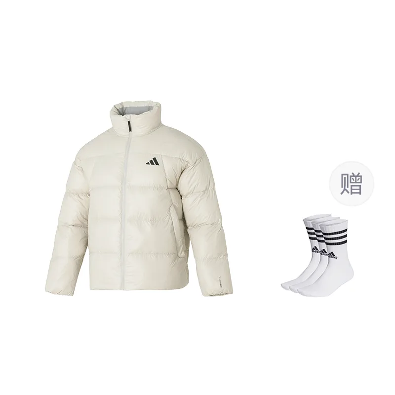 Куртка и пальто мужские пуховые Adidas, белый (Includes 3 Pairs of Adidas Socks)
