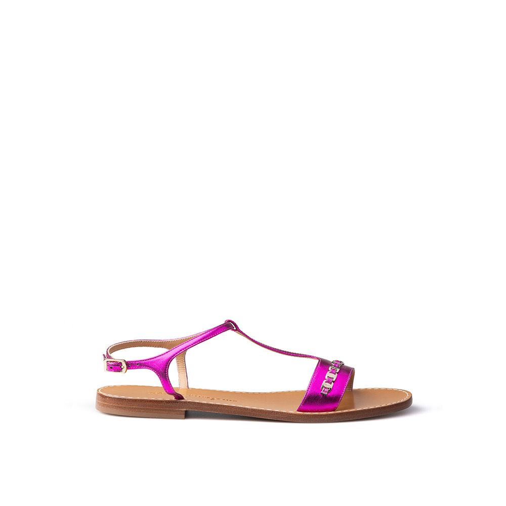 Сандалии из фиолетовой кожи Salvatore Ferragamo, фиолетовый