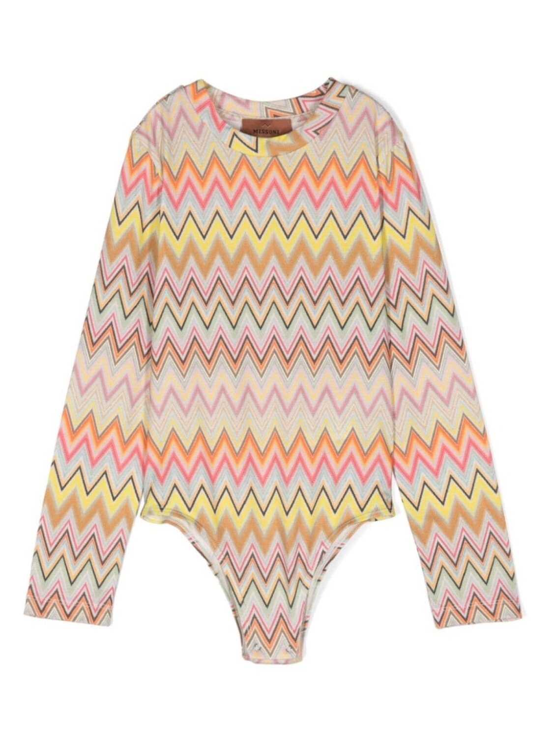 

Missoni Kids боди с узором зигзаг, нейтральный цвет