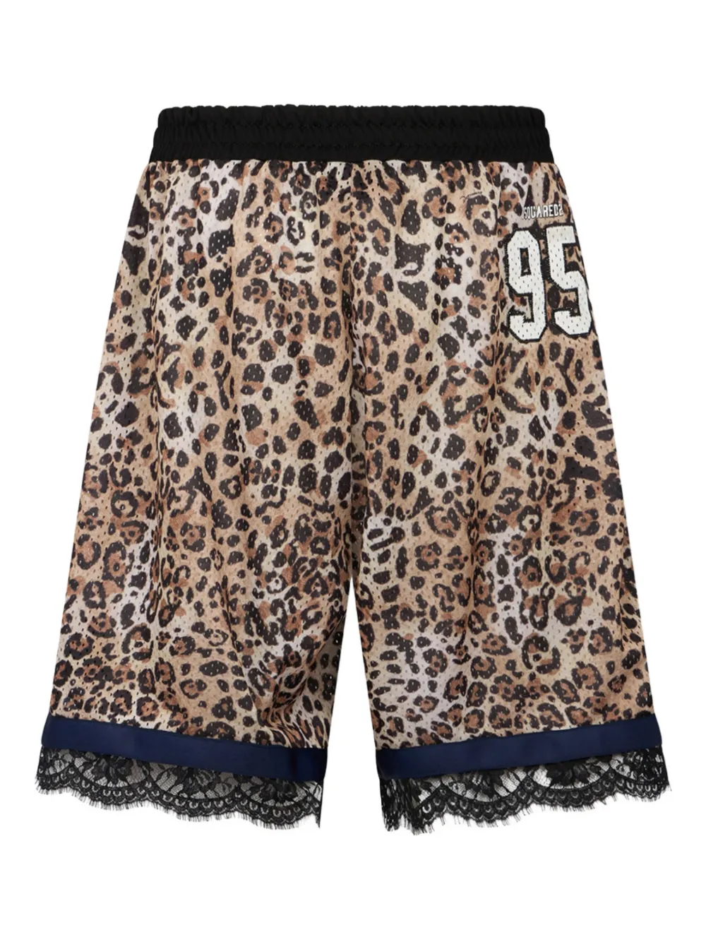 Кружевные шорты Wild2 с анималистичным принтом Dsquared2, коричневый — фото 2