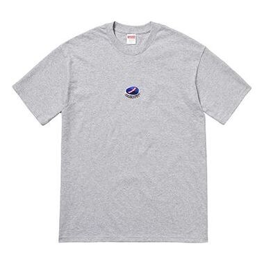 

Футболка Supreme FW18 Bottle Cap Tee Heather Grey Logo Tee, серый