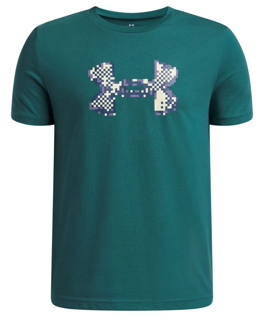Детская футболка с логотипом Pixel Logo, размер 8-20, стандартного кроя Under Armour, зеленый