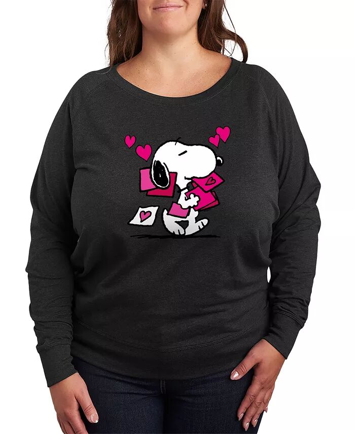 

Топ с круглым вырезом и принтом «День святого Валентина» с рисунком «Peanuts Snoopy» больших размеров Hybrid Apparel, черный