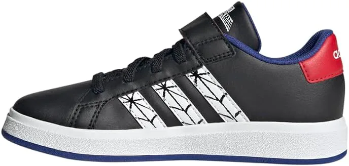 Кроссовки для мальчиков Adidas Kids Grand Court Spider Man слипоны повседневные - черные, черный/белый/синий — фото 3