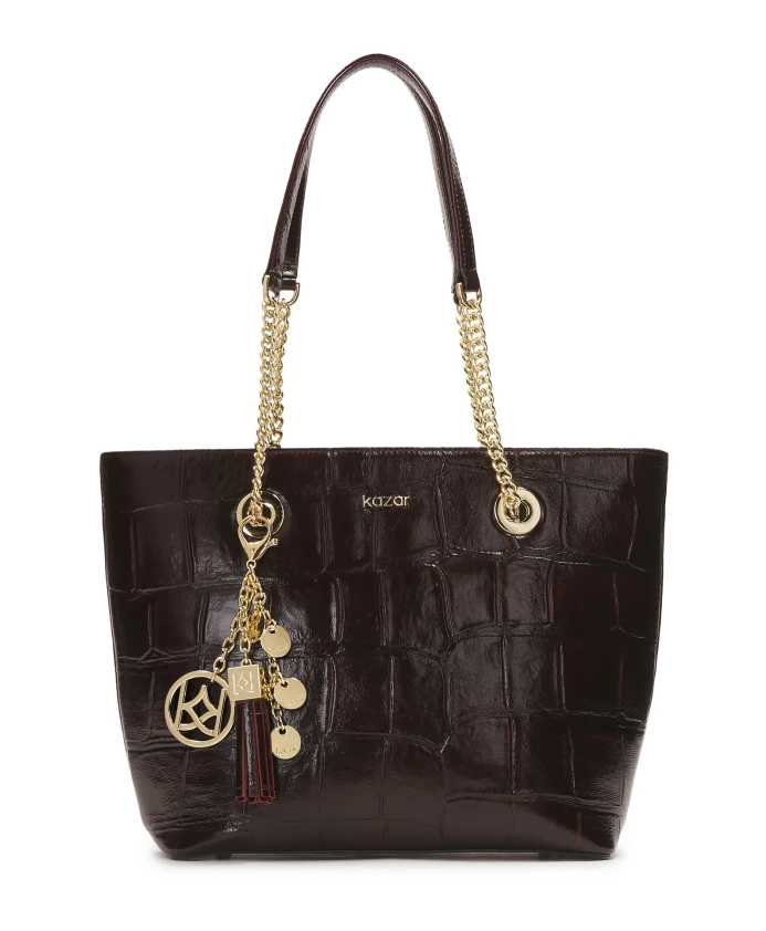 

Элегантная бордовая сумочка с тисненым узором. Kazar, коричневый